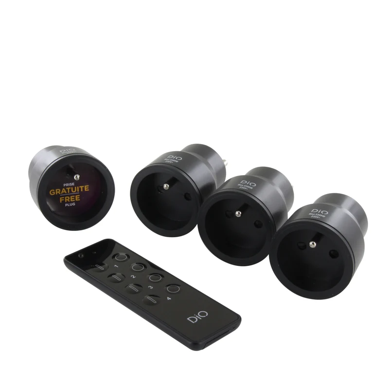 Set of 4 on/off nano sockets and 4-channel remote control - DiO 1.0