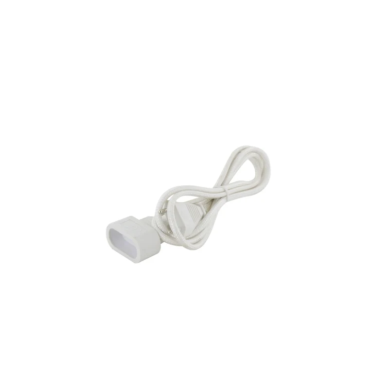 Textile extension cable white with white plug - 1,5m