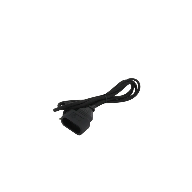 Textile extension cable black with black plug - 1,5m