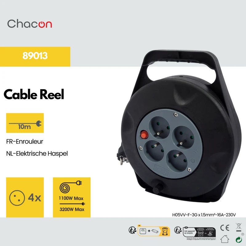 Home reel, 4 sockets, 10 m