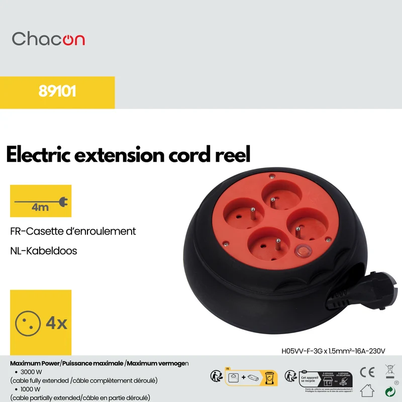 Cable reel 4 m - cassette