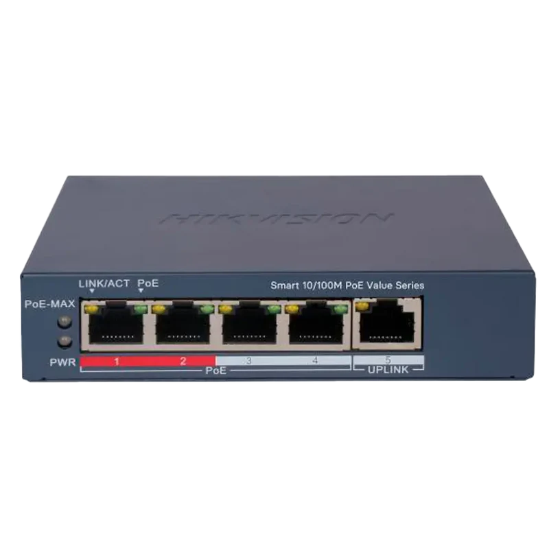 Switch PoE 4 Ports + 1 Uplink – Hikvision