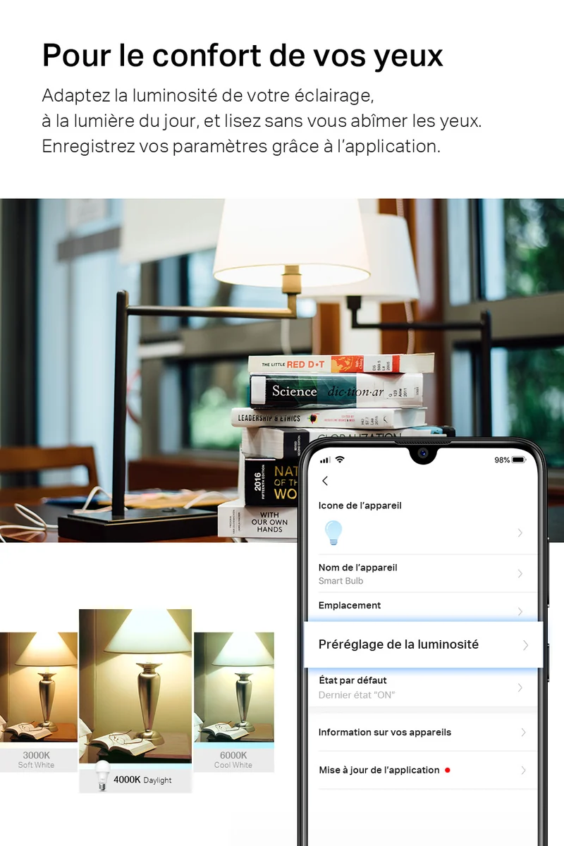 Ampoule LED Connectée E27 Lumière du Jour 806 Lumens - Tapo L520E