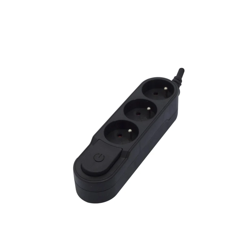 Stylish power strip 3 x 16 A with switch - 3 m - Black