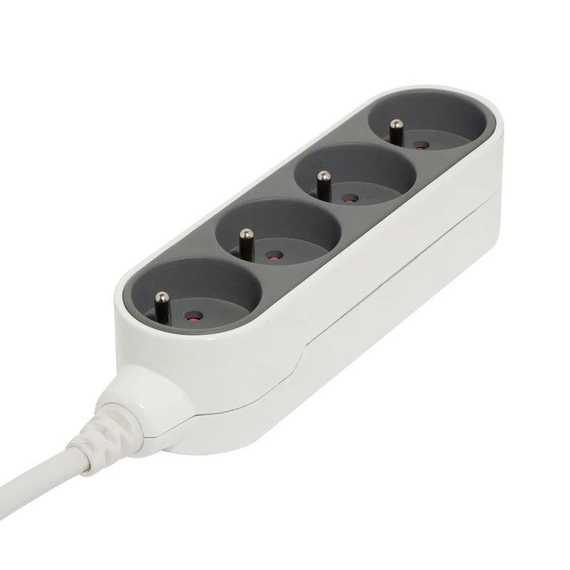 Stylish power strip Grey/White - 4 x 16 A - 1.5 m