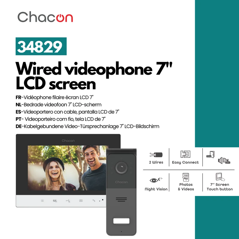 Wired videophone with 7" LCD screen