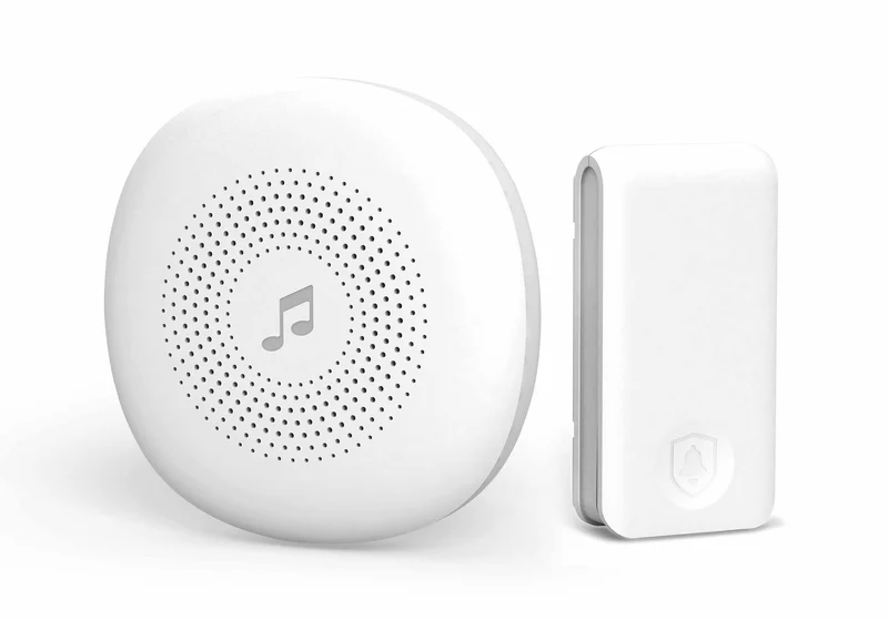 Stylish white doorbell - wireless and battery-free doorbell