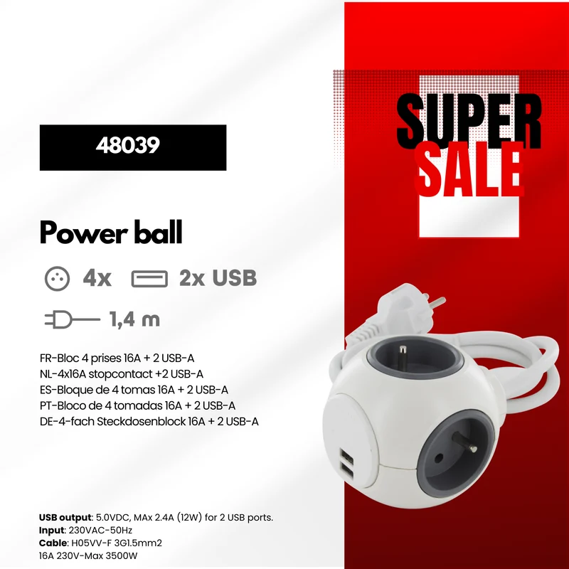 PowerBall Extended - USB + connector (FR)
