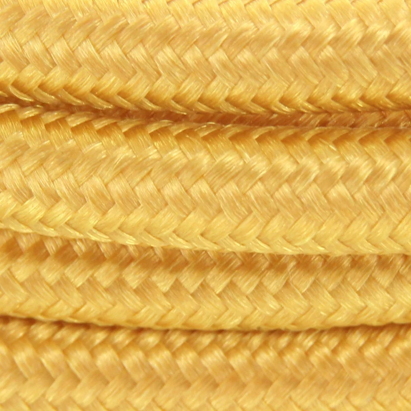 Twisted fabric cord with switch 2 m - Gold