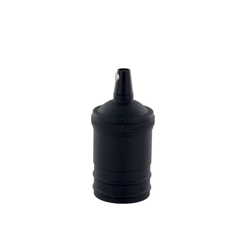 Smooth aluminum lampholder - black