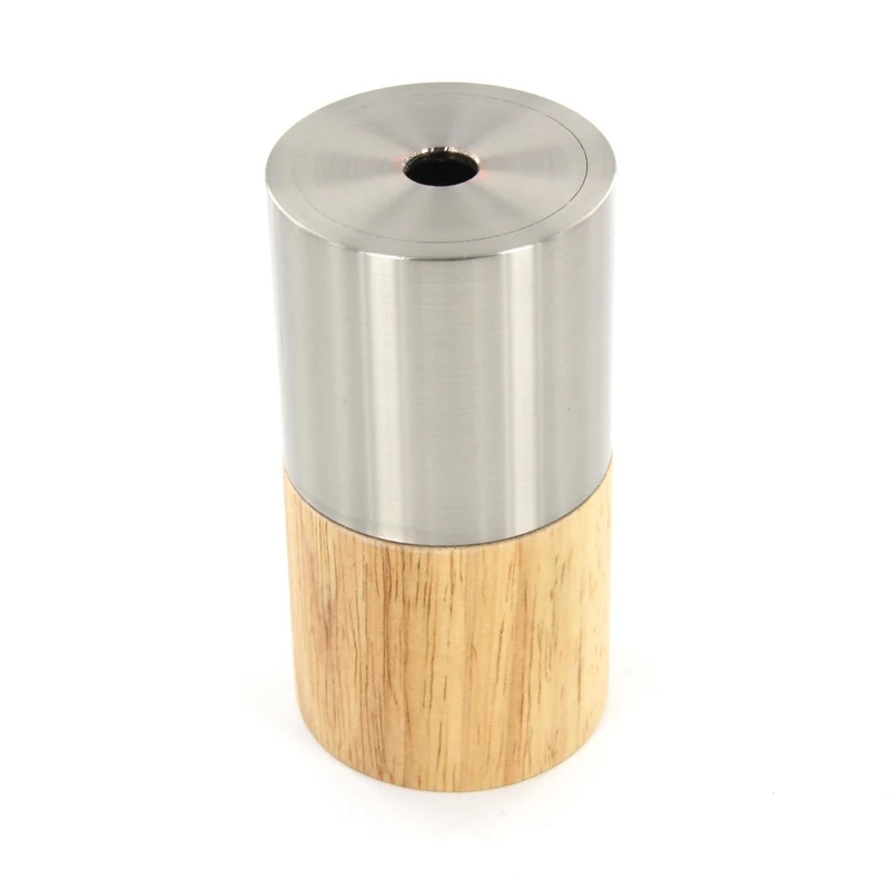 Bi-material lamp holder - Wood/Silver metal