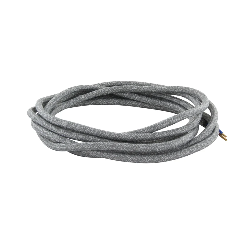 Fabric cable 3 m - two-tone light grey