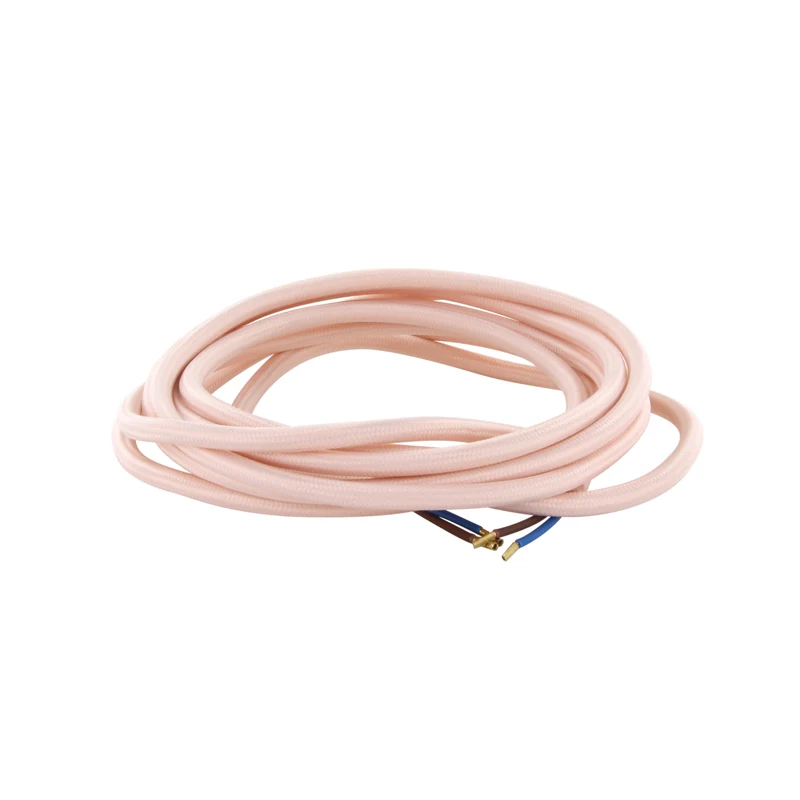Fabric cable 3 m - pale pink