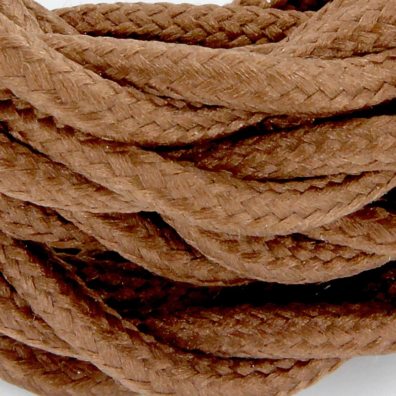 Twisted fabric cable 3 m - Brown