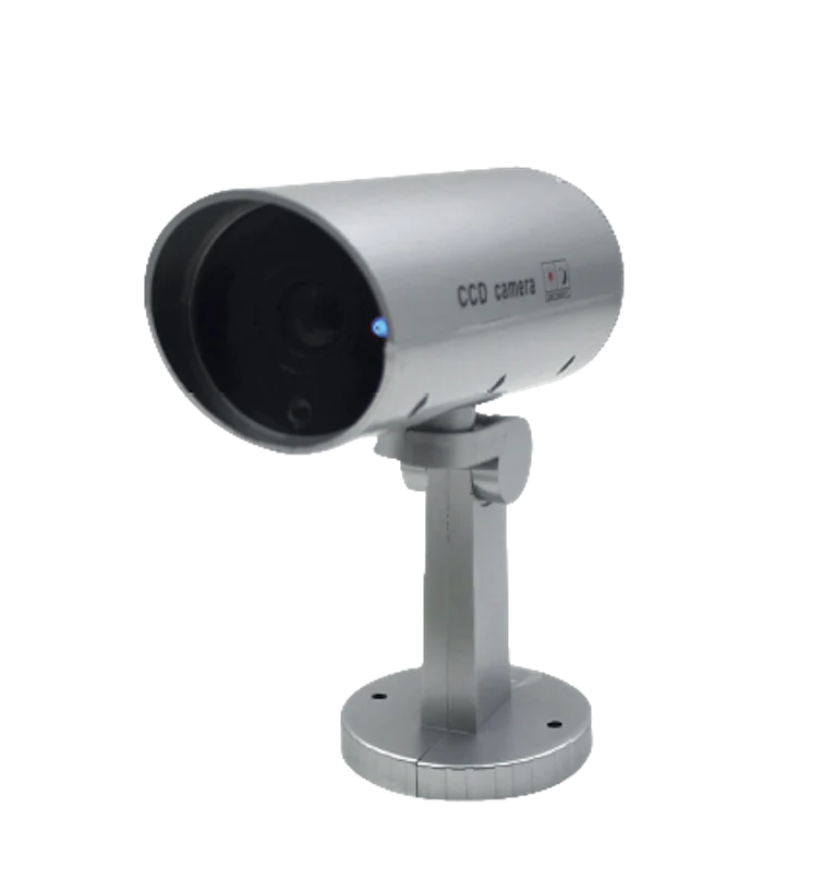 Rotating dummy camera with motion sensor and blue LED