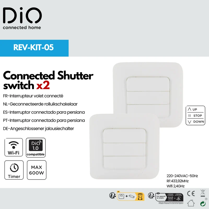 Set of 2 Connected Shutter Switch DiO Connect
