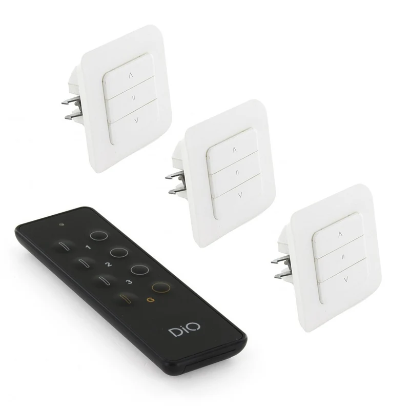 Pack with 3 Connected Shutter Switches and remote control - DiO Connect