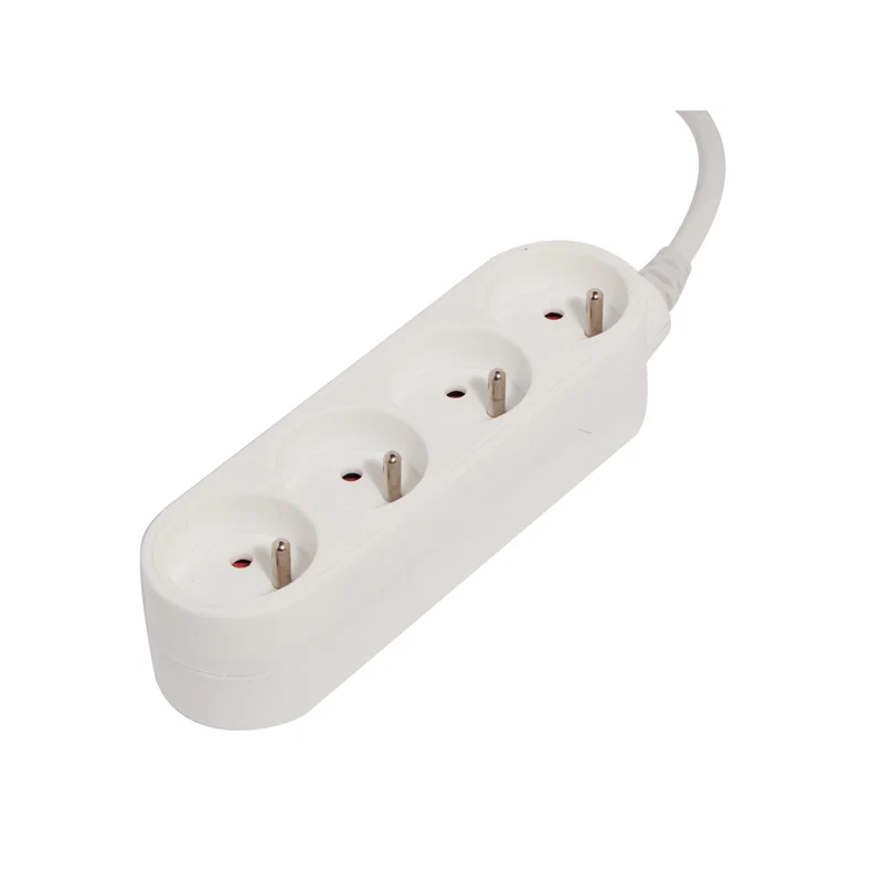 Stylish power strip white with surge protector, white - 4 x 16 A - 3 m