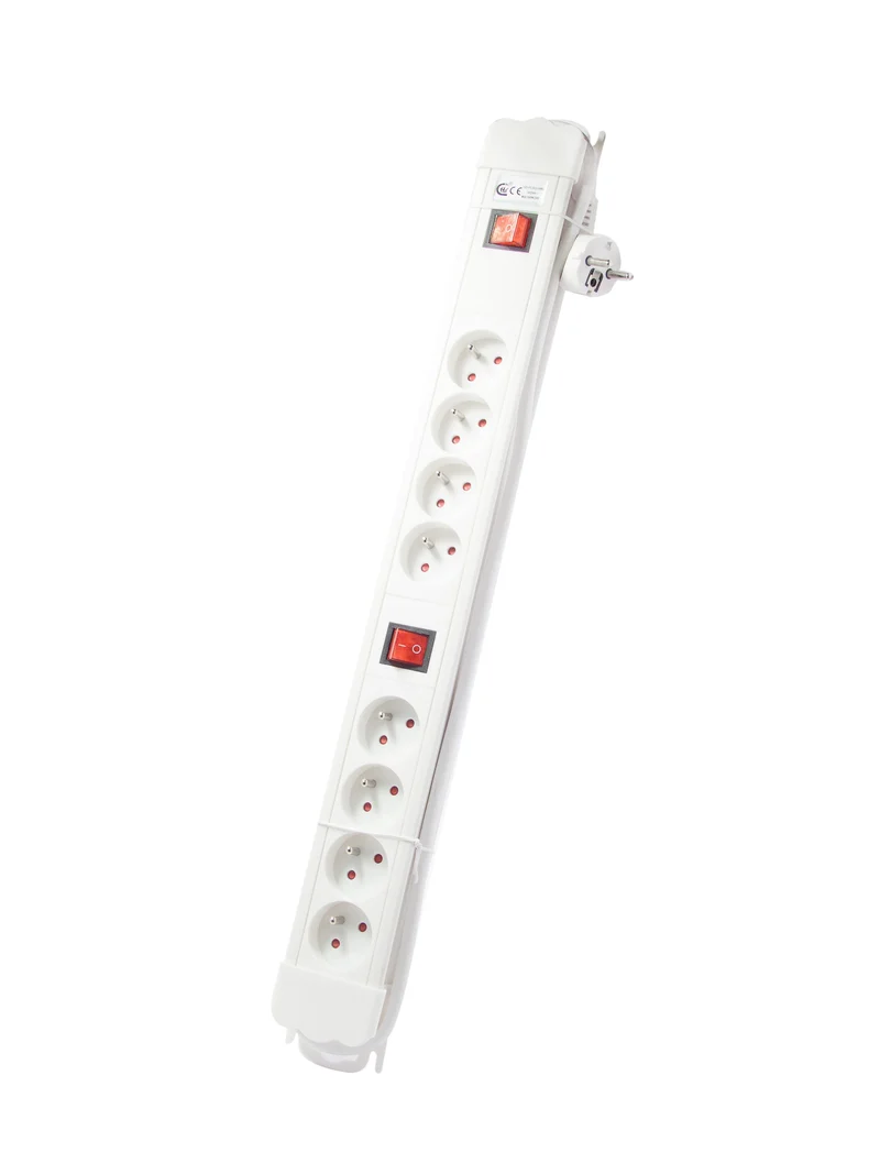 Power strip 8 x 16 A with double switch - 1.5 m - White