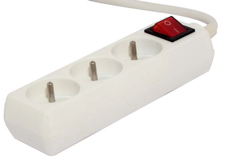 White power strip with switch - 3 x 16 A - 1.5 m