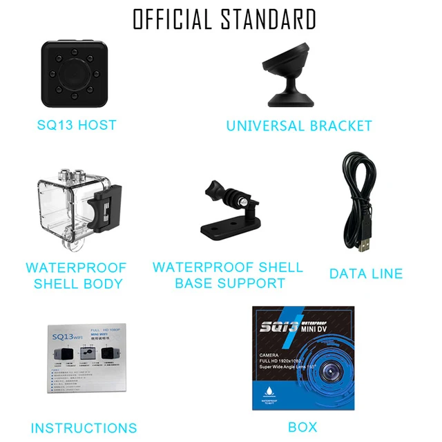 SQ13 HD WIFI Small Mini IP Camera Cam 1080P Video Sensor Night Vision Camcorder Micro Cameras DVR Motion Recorder Camcorder SQ13