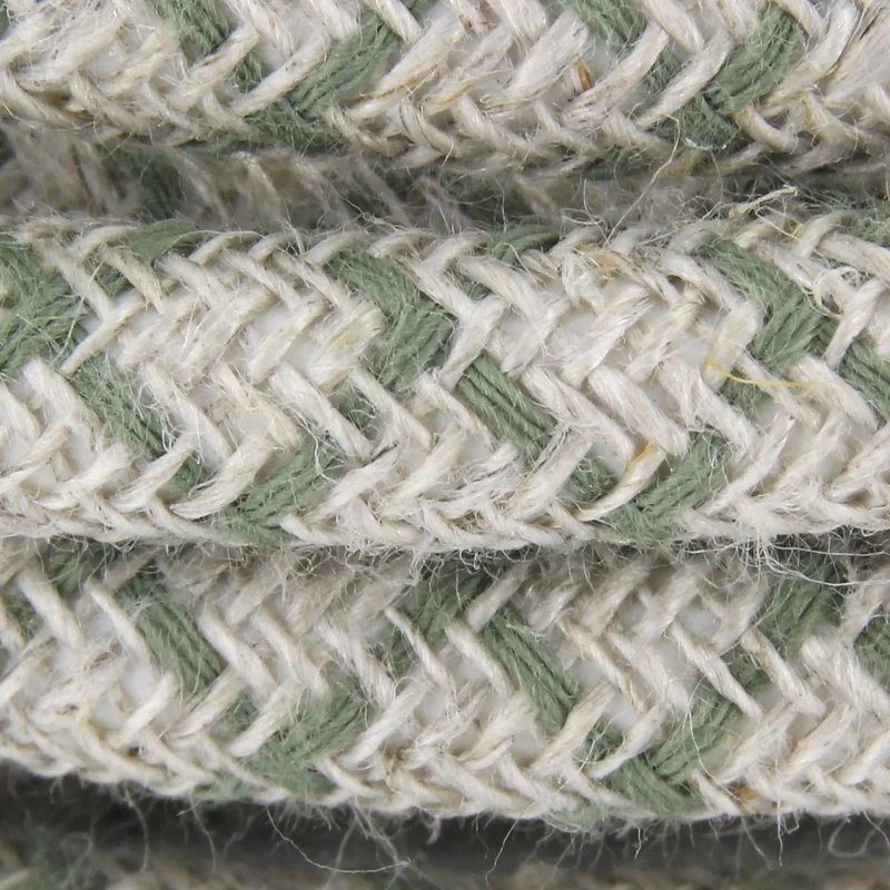 Diamond cotton fabric cable, thyme green and natural linen - 3 m