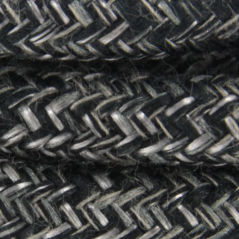 Fabric cable - 3 m - Charcoal and natural linen