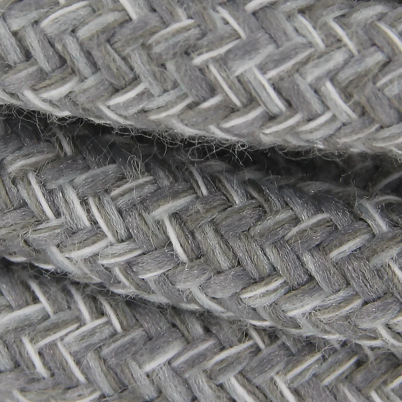 Fabric cable - 3 m - Grey and natural linen