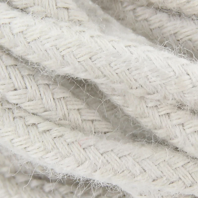 Twisted cotton fabric cable - 3 m - Dove grey