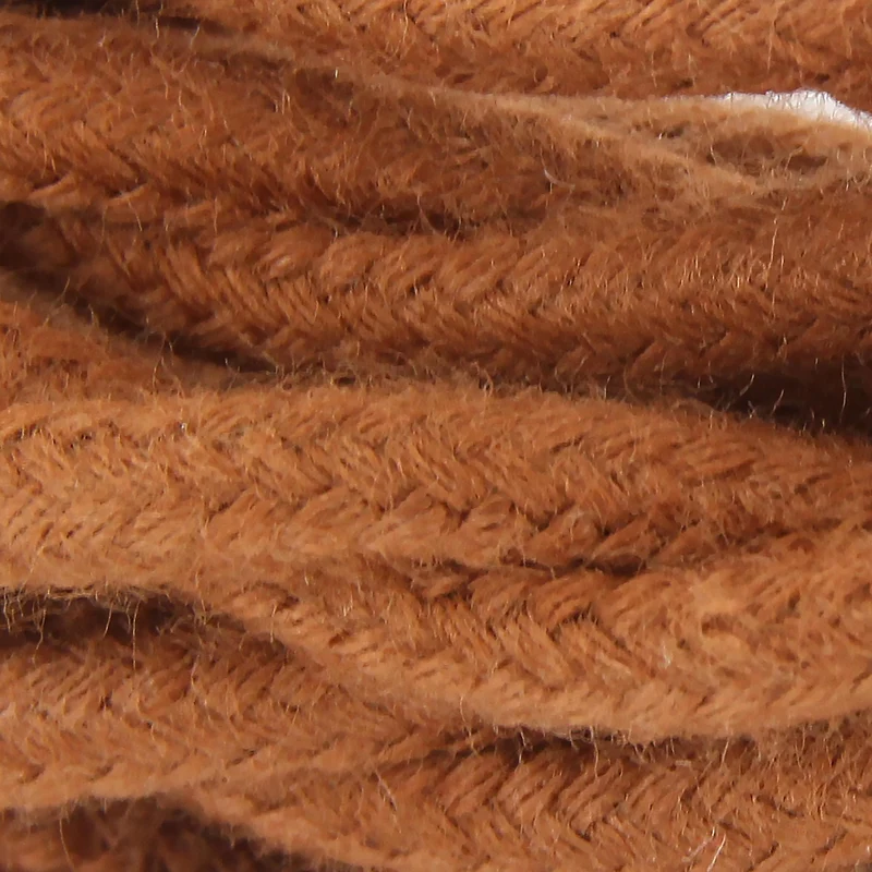 Twisted cotton fabric cable - 3 m - Orange suede