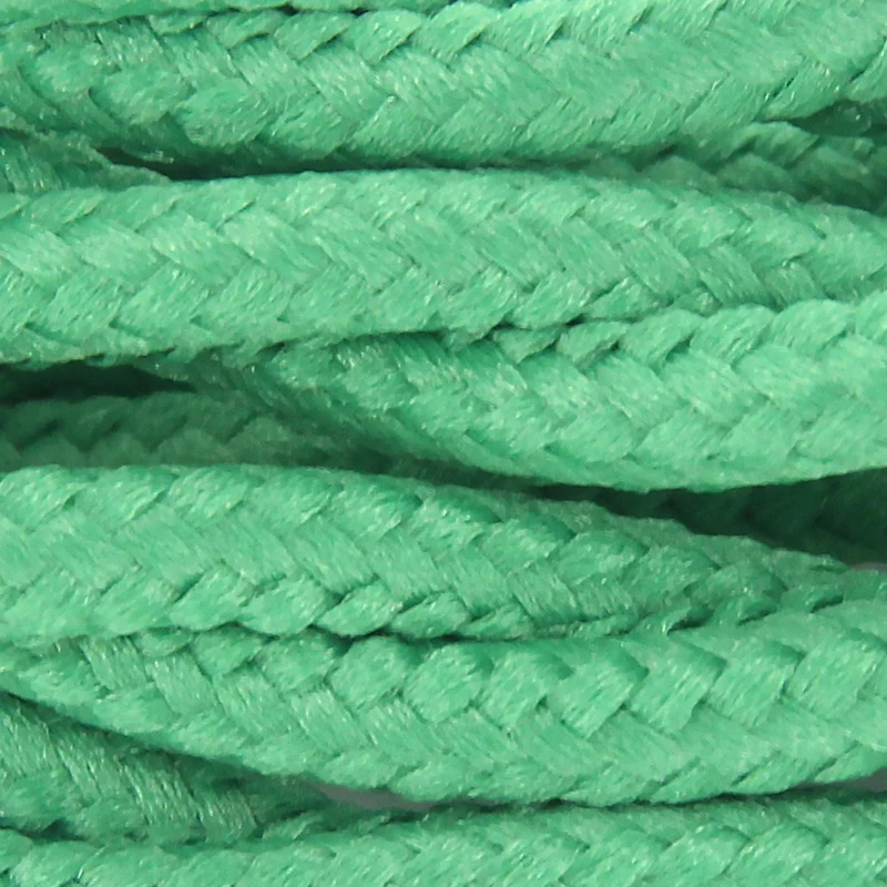 Twisted silk fabric cable - 3 m - Green