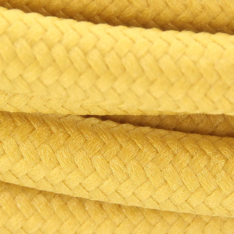Silk fabric cable - 3 m - Mustard yellow