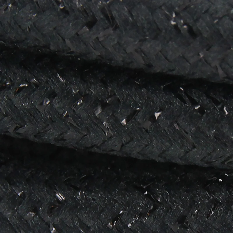 Silk fabric cable - 3 m - Black sparkle