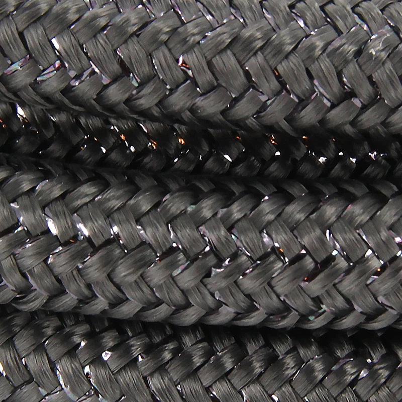 Grey sparkle silk fabric cable, 3 m