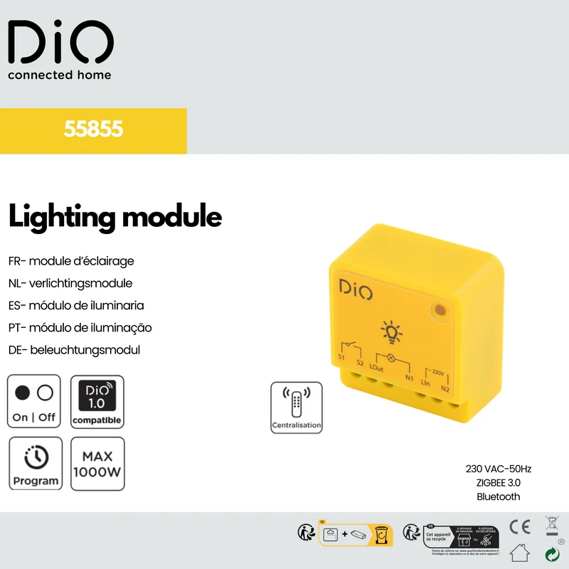 1000W On/Off lighting module (433Mhz / Zigbee / BLE)