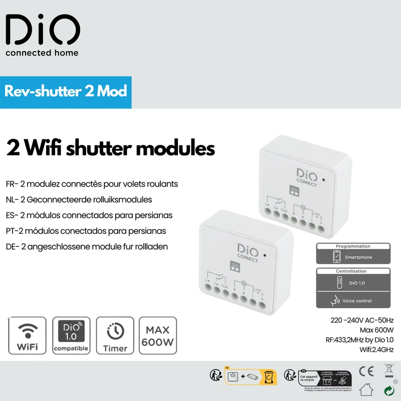 Kit of 2 DiO Connect Programmable Shutter Modules