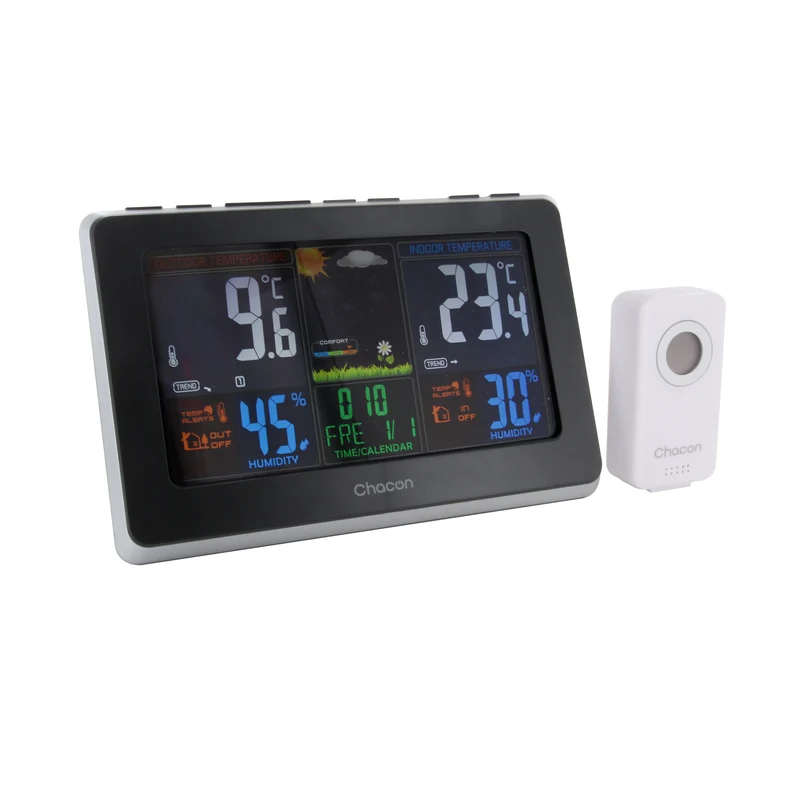 Color weather station with barometer and wireless outdoor sensor