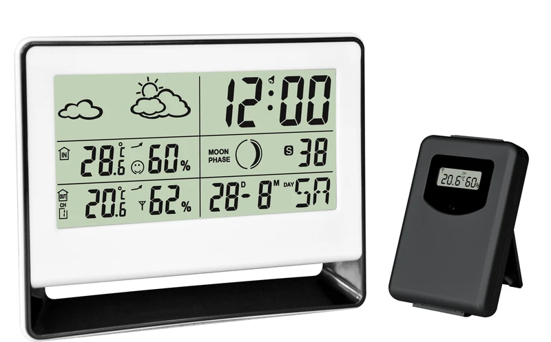 Weather station with wireless exterior sensor