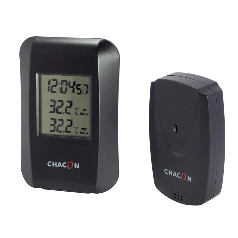 Wireless inside-outside thermometer