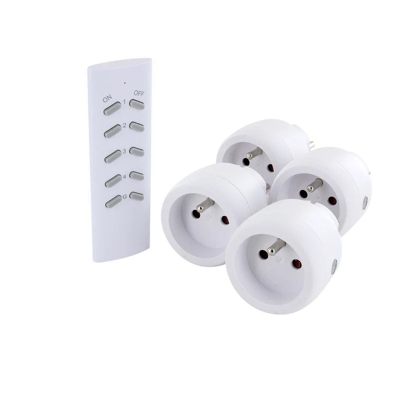 Set of four mini sockets On/Off + remote control
