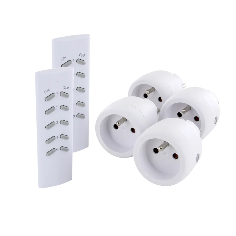Set of 4 mini sockets On/Off and 2 remote control