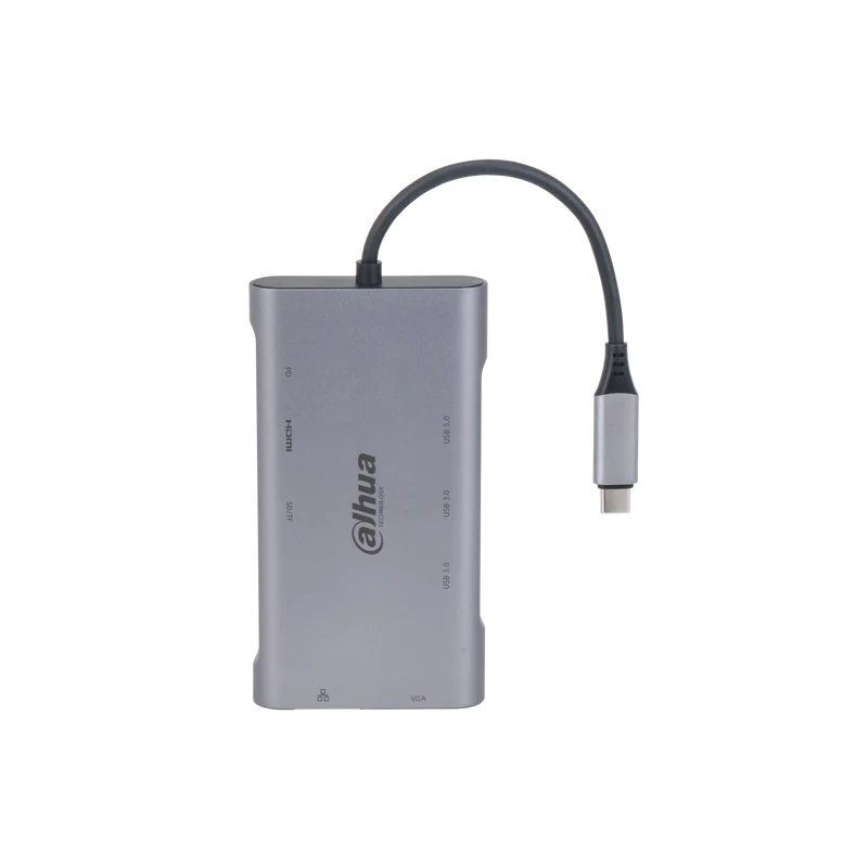 DAHUA TC39 9 en 1 USB 3.1 Type-C vers USB 3.0 + HDMI + RJ45 + VGA + SD/TF + Station d'accueil PD