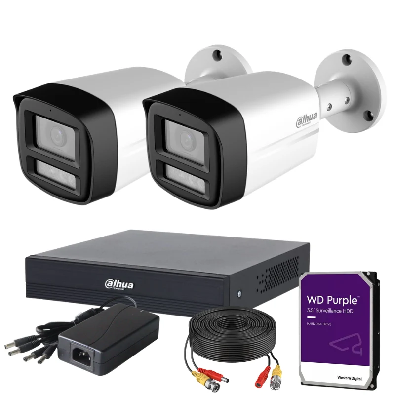 Kit de 2 caméras de surveillance extérieure analogique DAHUA - Série Pro