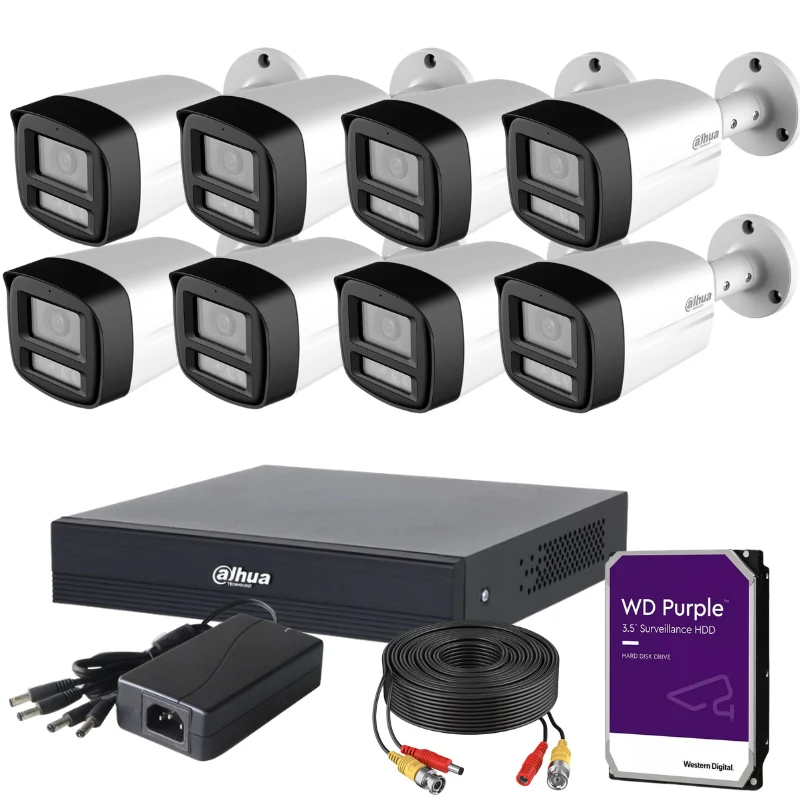 Kit de 8 caméras de surveillance extérieure analogique DAHUA - Série Pro