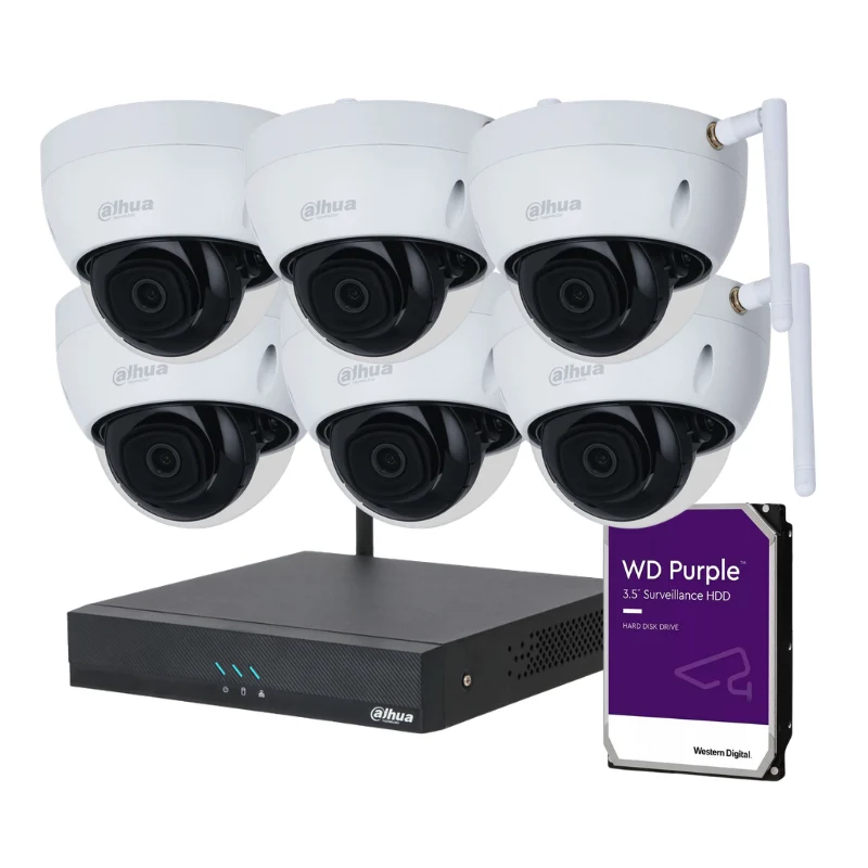 Kit de 6 caméras de surveillance DAHUA Anti-Vandalisme - WiFi sans fil