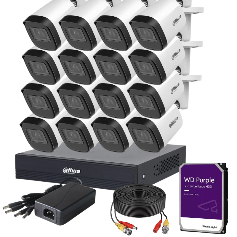 Kit de 16 caméras de surveillance extérieure analogique DAHUA - Série Lite