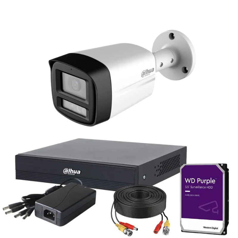 Kit de 1 caméra de surveillance extérieure analogique DAHUA - Série Pro