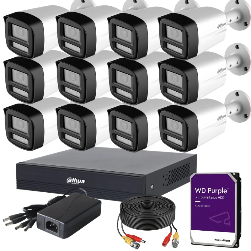 Kit de 12 caméras de surveillance extérieure analogique DAHUA - Série Pro