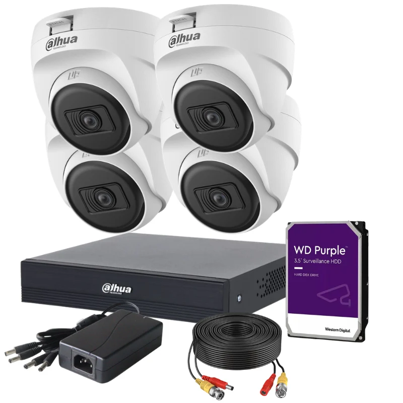 Kit de 4 caméras de surveillance analogique DAHUA - Série Lite
