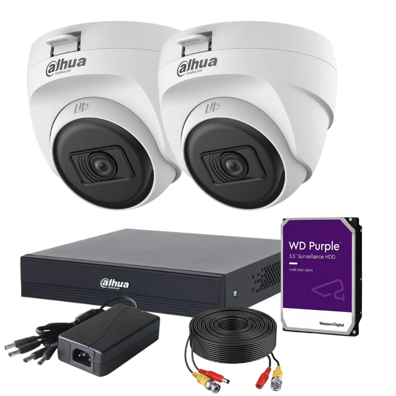 Kit de 2 caméras de surveillance analogique DAHUA - Série Lite